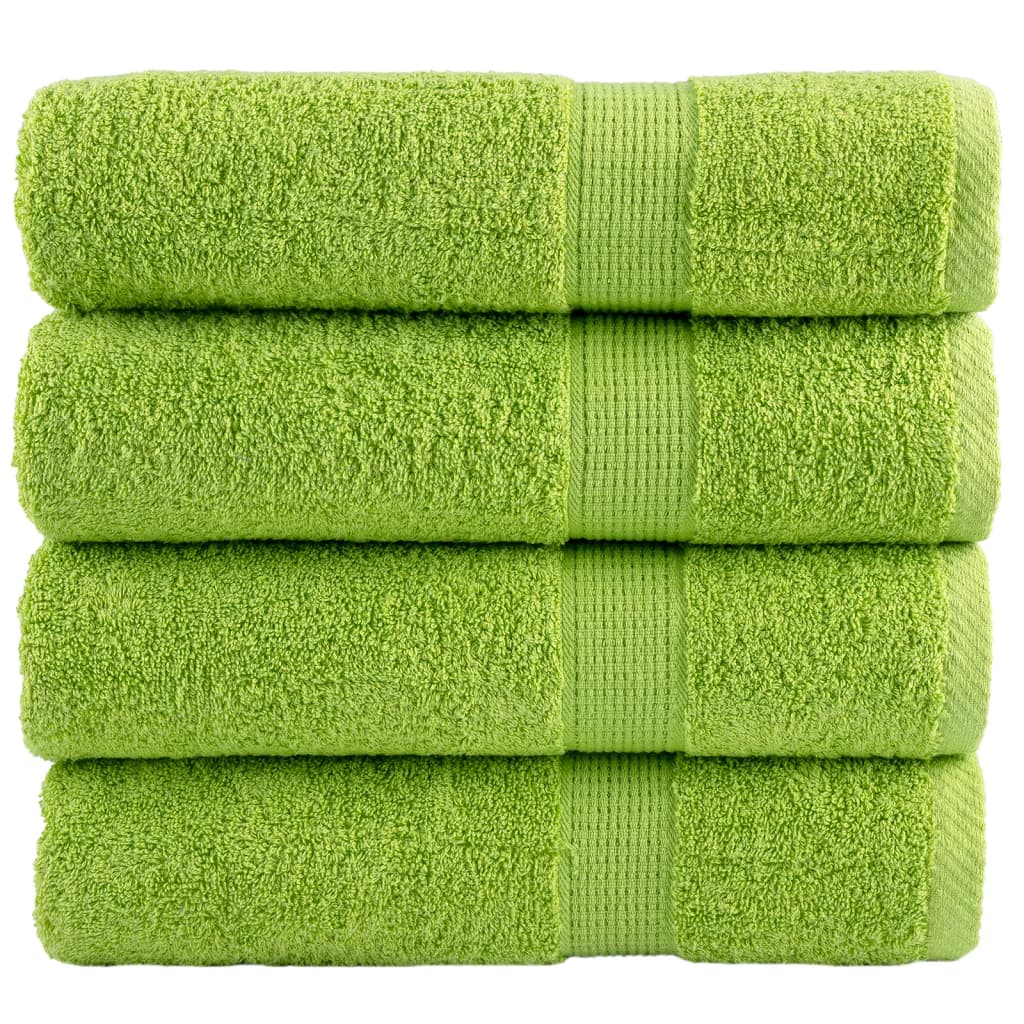 Vidaxl badhanddoeken solund 4 st 600 g m² 70x140 cm appelgroen
