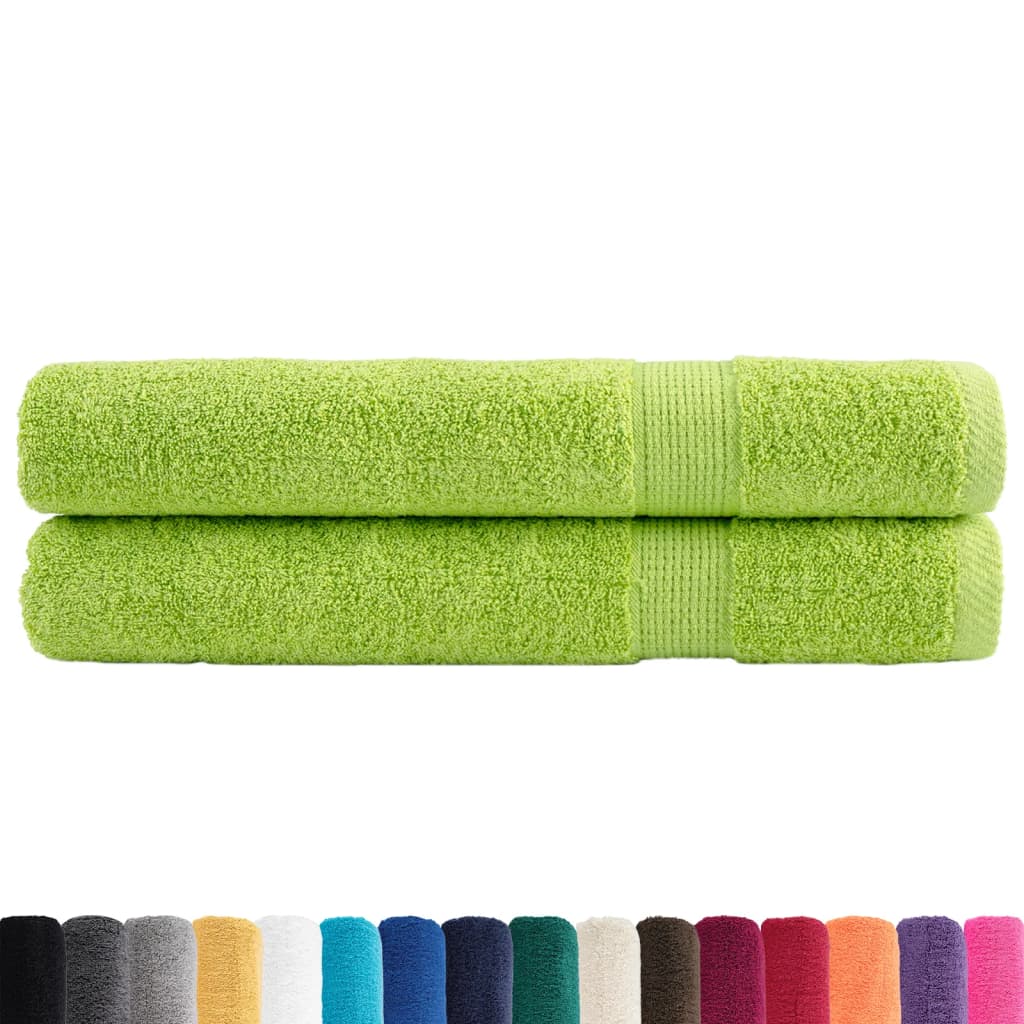 VidaXL Saunatücher, 2 Stück, je 600 g/m², 80 x 200 cm, apfelgrün
