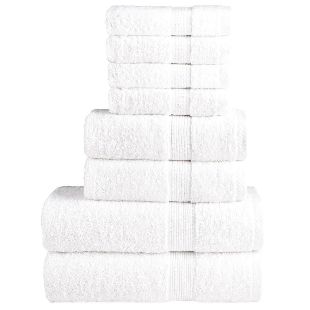 VidaXL 8-teiliges Handtuchset, 600 g/m², weiß