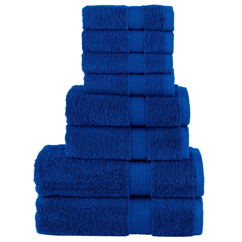 VidaXL 8-teiliges Handtuchset, 600 g/m², blau