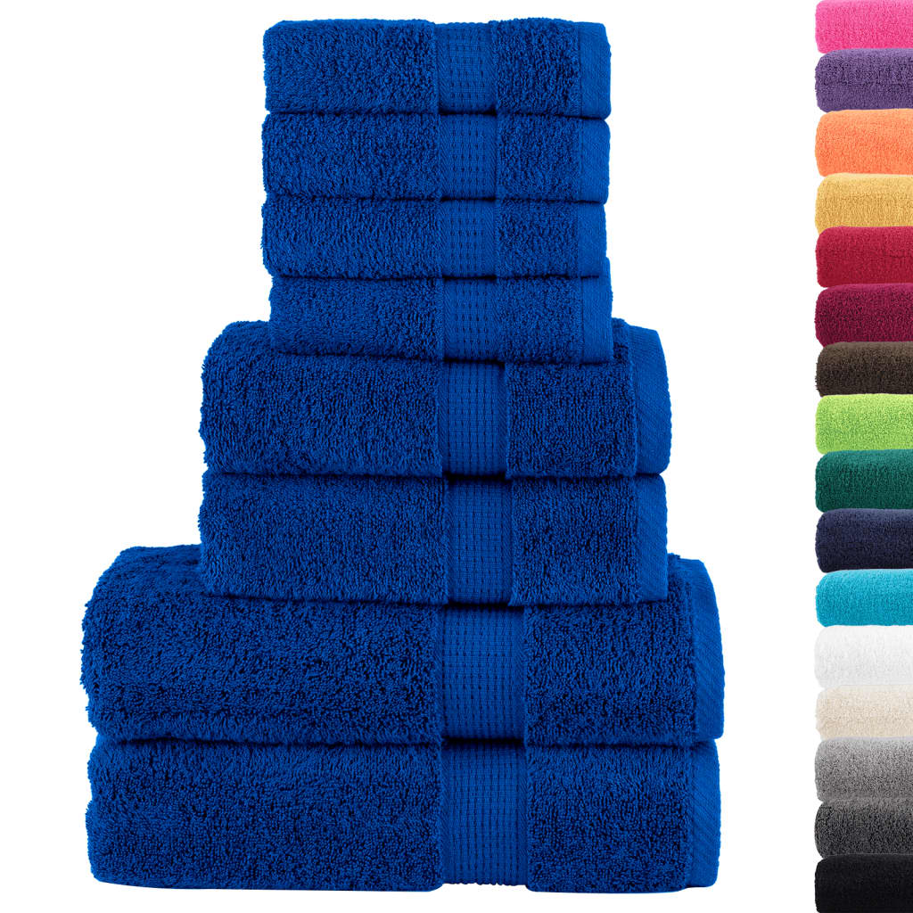 VidaXL 8-teiliges Handtuchset, 600 g/m², blau