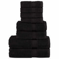 VidaXL 8-teiliges Handtuchset, 600 g/m², schwarz