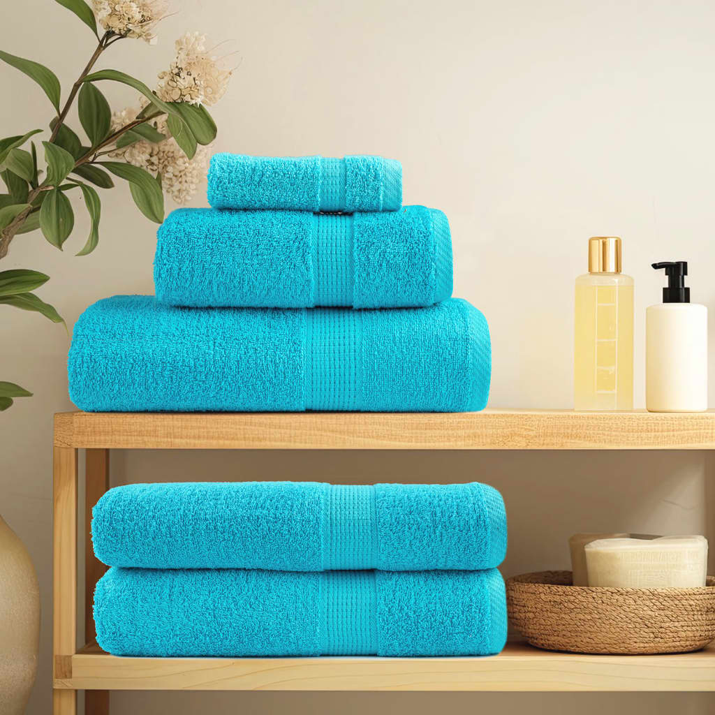 Vidaxl 8-delige handdoekenset solund 600 g m² turquoise