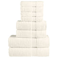 Vidaxl 8-delige handdoekenset solund 600 g m² crèmekleurig