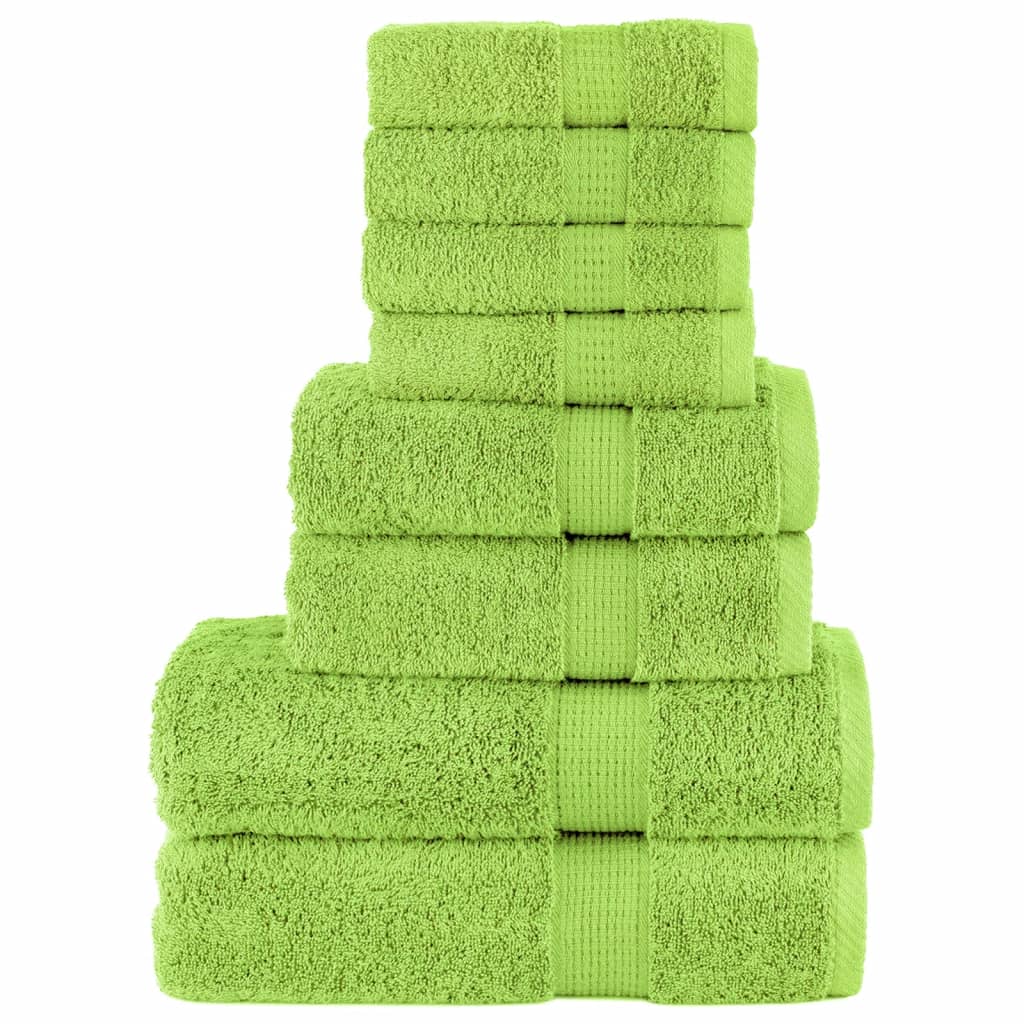VidaXL 8-teiliges Handtuchset, 600 g/m², Apfelgrün