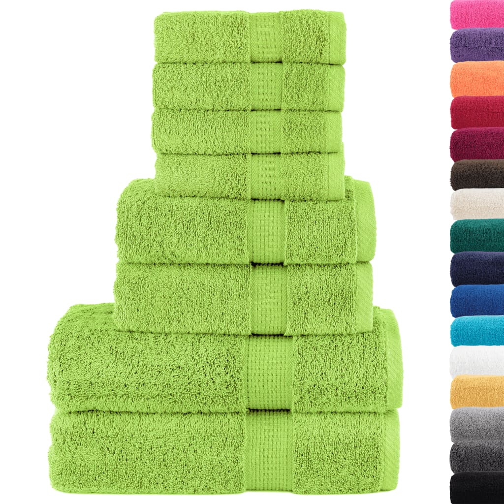VidaXL 8-teiliges Handtuchset, 600 g/m², Apfelgrün