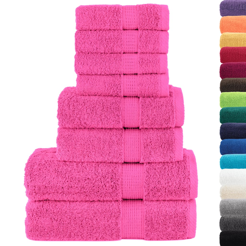 VidaXL 8-teiliges Handtuchset, 600 g/m², rosa