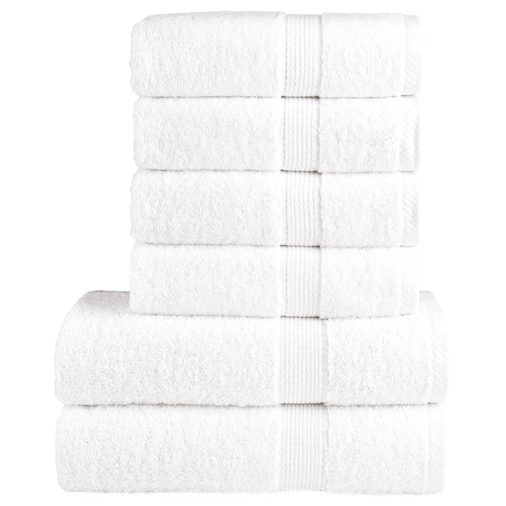VidaXL 6-teiliges Handtuchset, 600 g/m², weiß