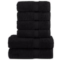 VidaXL 6-teiliges Handtuchset, 600 g/m², schwarz