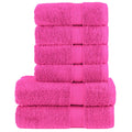 Vidaxl 6-delige handdoekenset solund 600 g m² roze