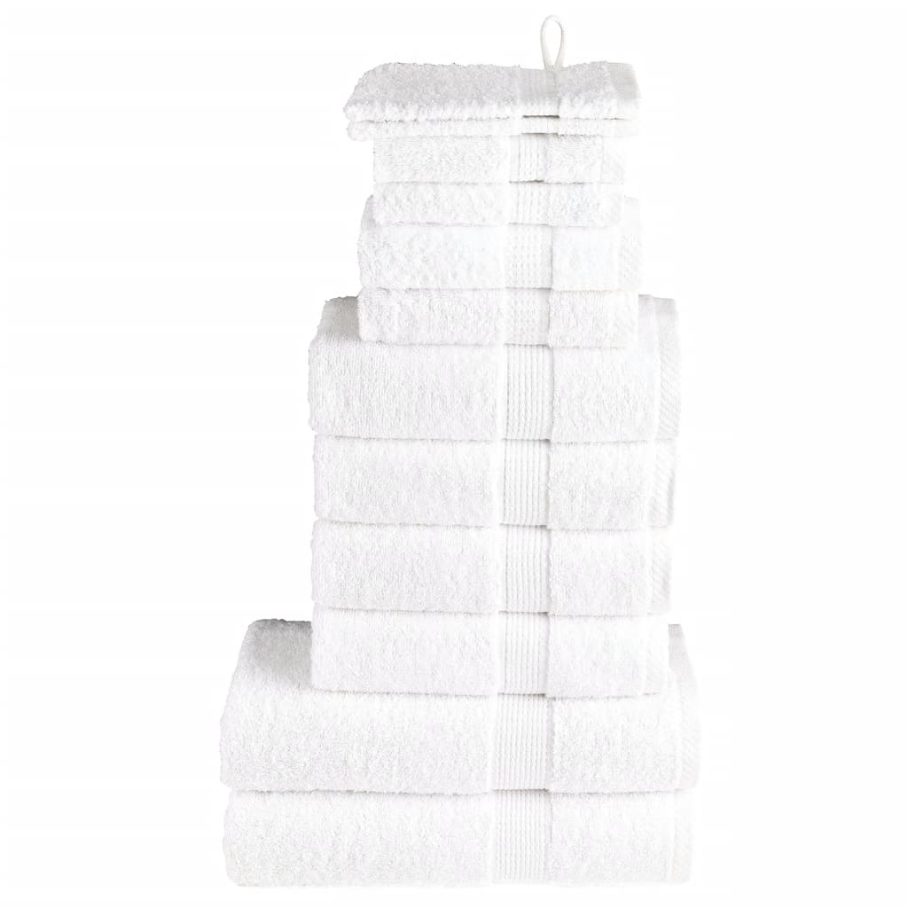 VidaXL 12-teiliges Handtuchset, 600 g/m², weiß