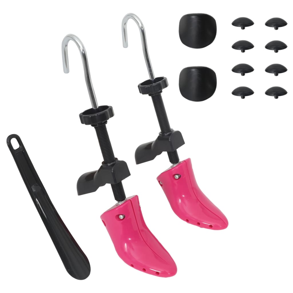 VidaXL Schuhspanner mit Schuhanzieher EU 34-40 Kunststoff Rosa
