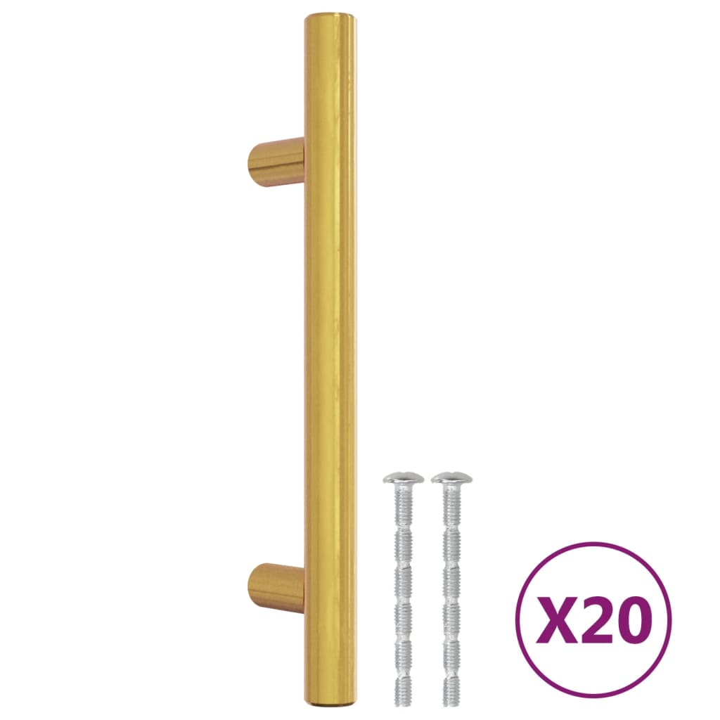 Vidaxl handvatten 20 st 96 mm roestvrij staal goudkleurig