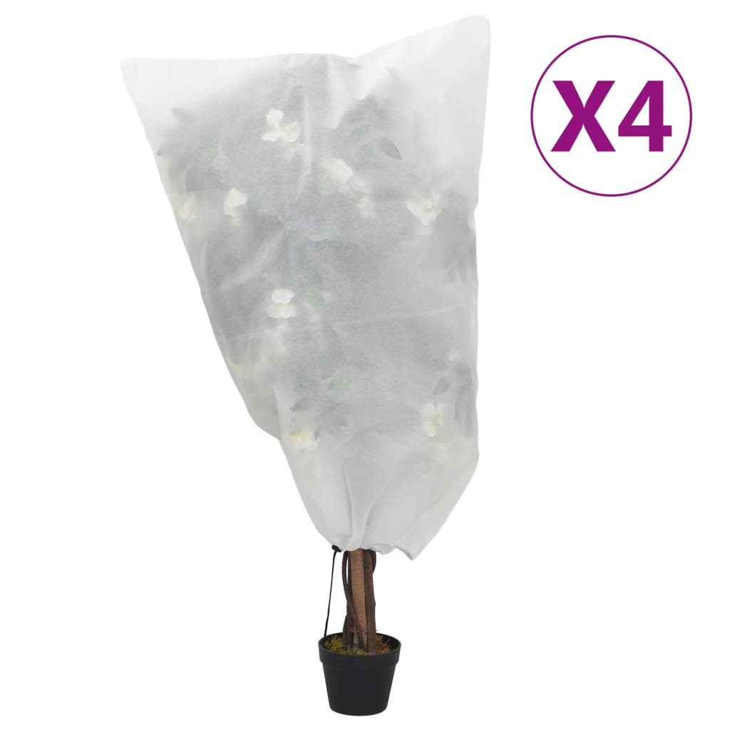 VidaXL Pflanzenschutzhüllen mit Kordelzug, 4 Stück, 70 g/m², 0,8 x 1 m