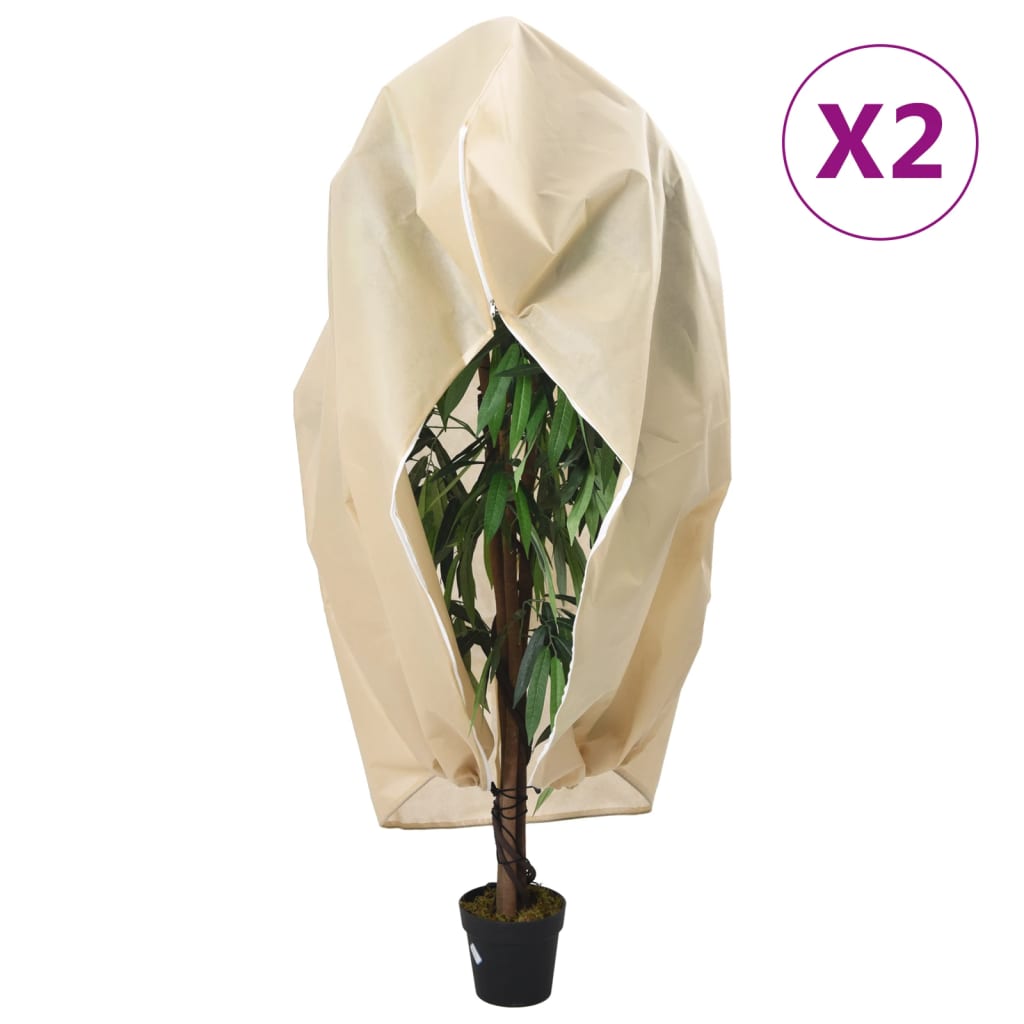 Vidaxl plantenhoezen met ritssluiting 2 st 70 g m² 1,55x1,55 m