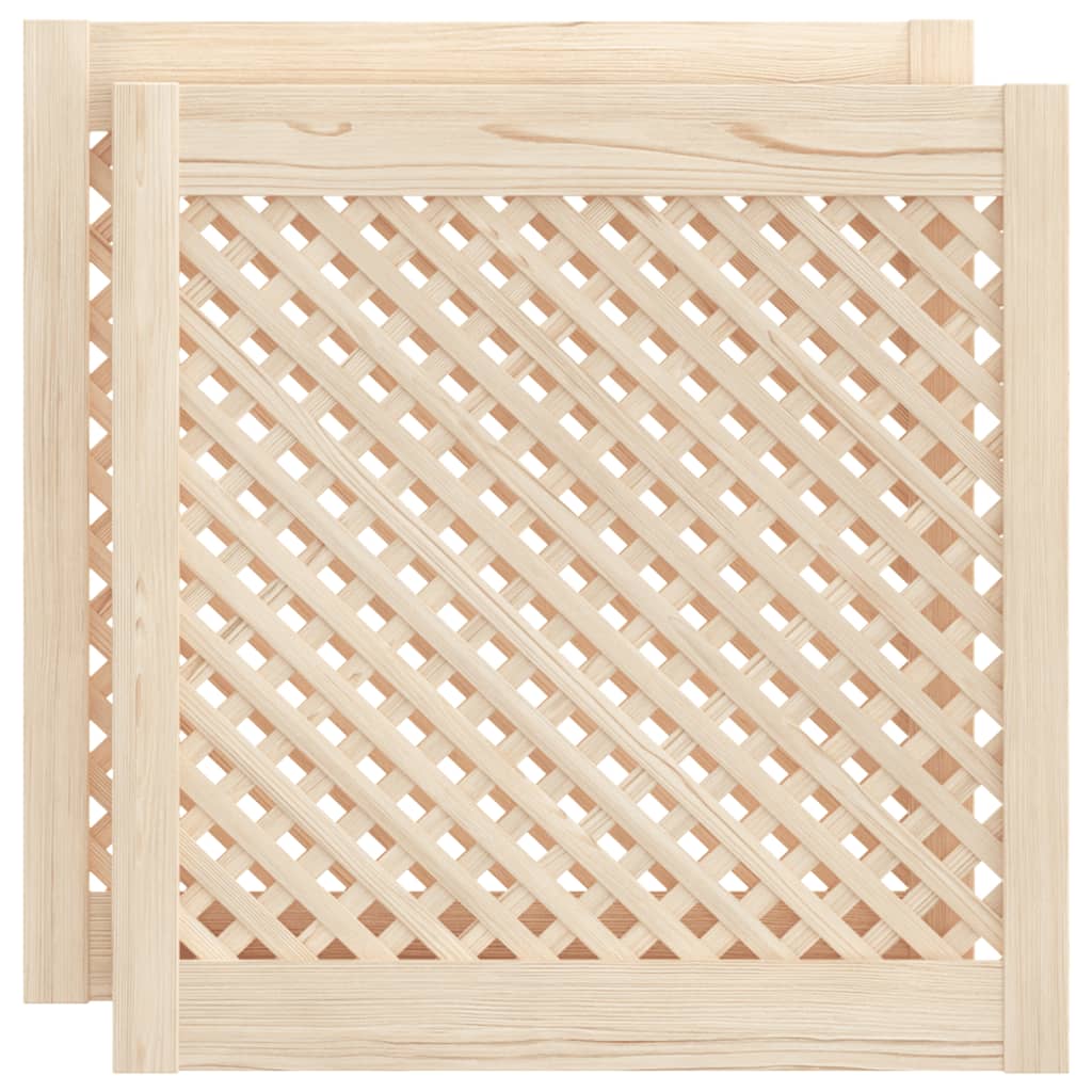 VidaXL Schranktüren mit Lamellen, 2 Stück, 59,5 x 61,5 cm, massives Kiefernholz
