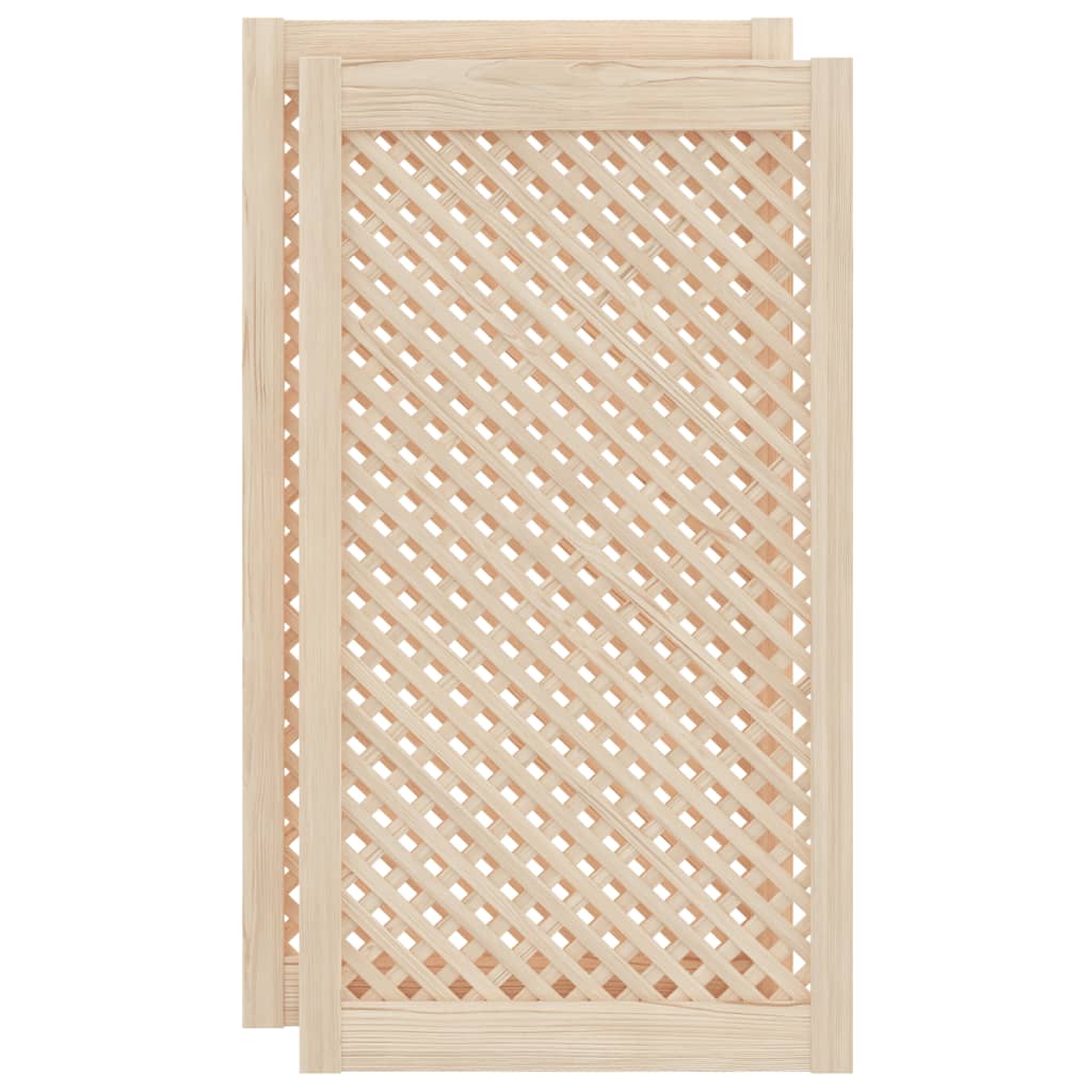 VidaXL Schranktüren mit Lamellen, 2 Stück, 49,5 x 99 cm, massives Kiefernholz