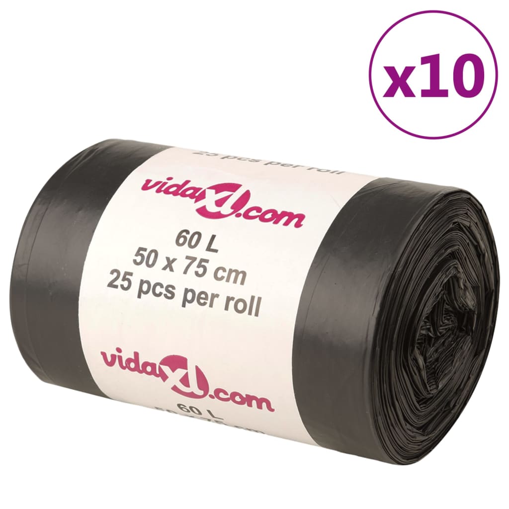 Vidaxx Müllsäcke 250 St 60 l Schwarz