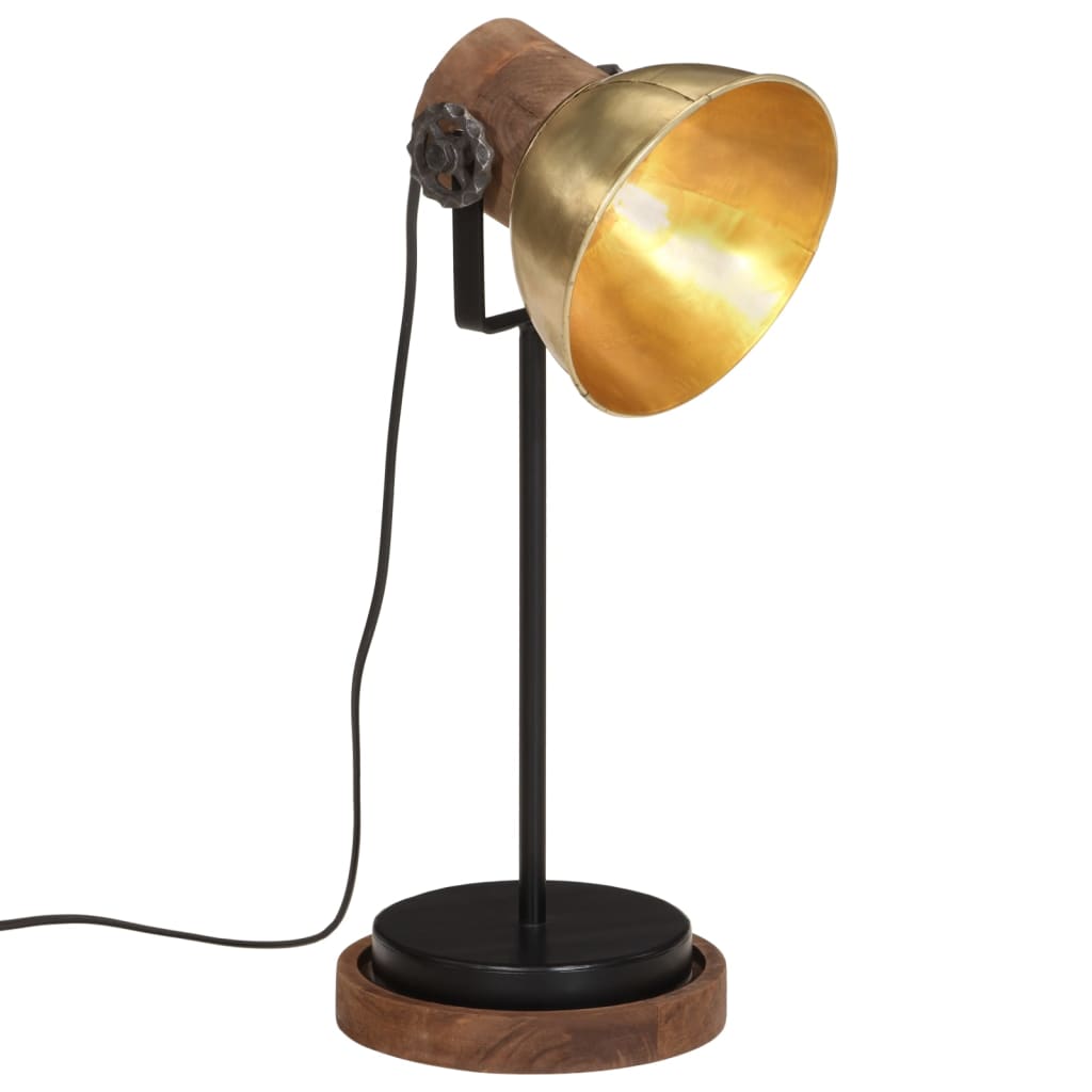 VidaXL Schreibtischlampe 25 W E27 17x17x50 cm Antikmessing