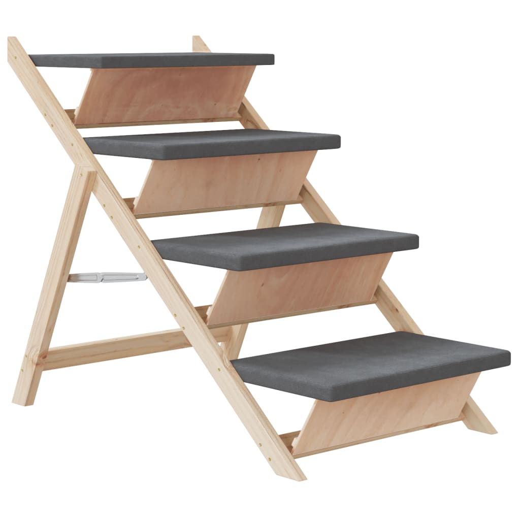 Vidaxxl Hundetreppe 105x47 cm Festkieferngrau grau grau