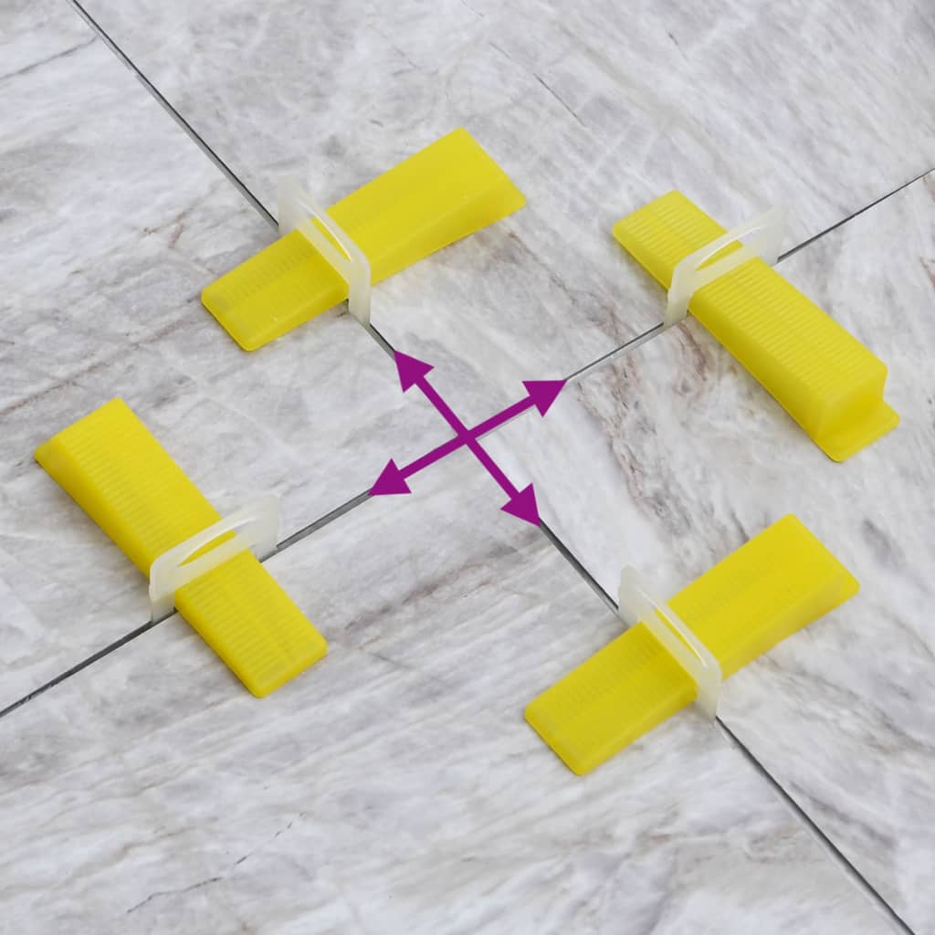 VidaXL Fliesenverlegesystem, 250 Keile, 500 Klemmen, 1 mm