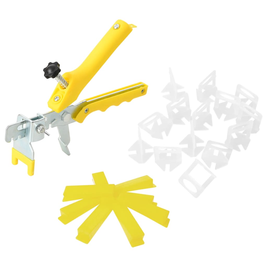 VidaXL Fliesenverlegesystem, 250 Keile, 500 Klemmen, 1,5 mm