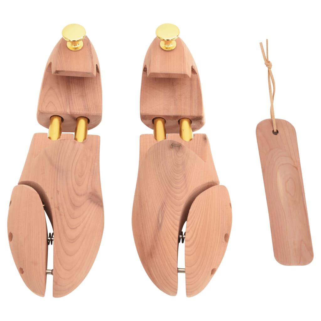 VidaXL Schuhspanner mit Schuhanzieher EU 42-43 Massives Zedernholz