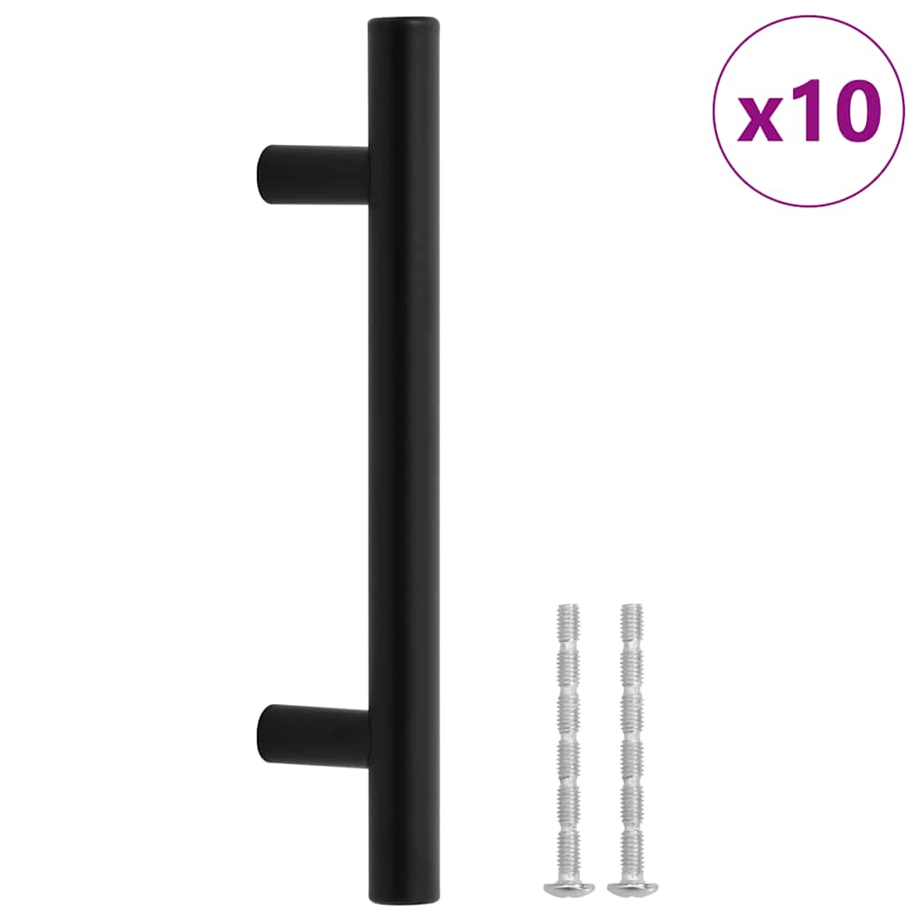 VidaXL Griffe, 10 Stück, 96 mm, Edelstahl, schwarz