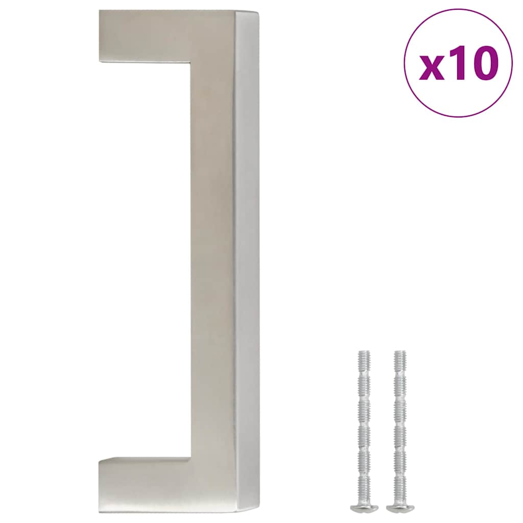 VidaXL Griffe, 10 Stück, 96 mm, Edelstahl, silberfarben