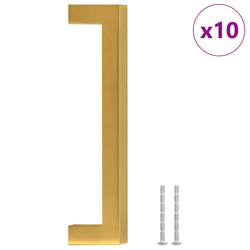 VidaXL Griffe, 10 Stück, 128 mm, Edelstahl, goldfarben