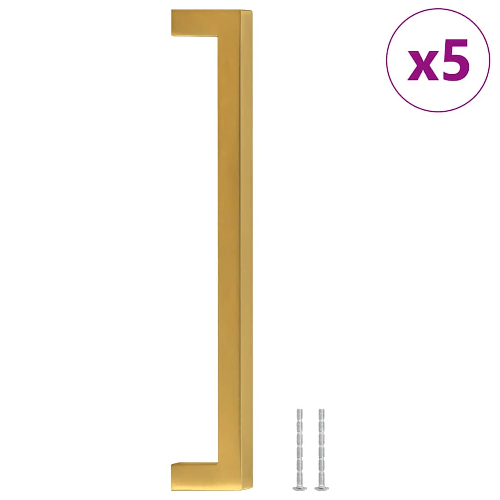 VidaXL Griffe, 5 Stück, 192 mm, Edelstahl, goldfarben