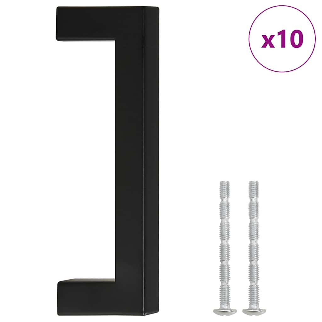 VidaXL Griffe, 10 Stück, 96 mm, Edelstahl, schwarz