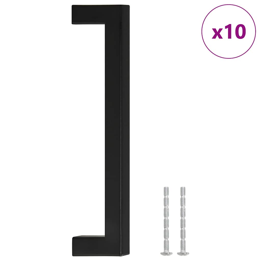 VidaXL Griffe, 10 Stück, 160 mm, Edelstahl, schwarz
