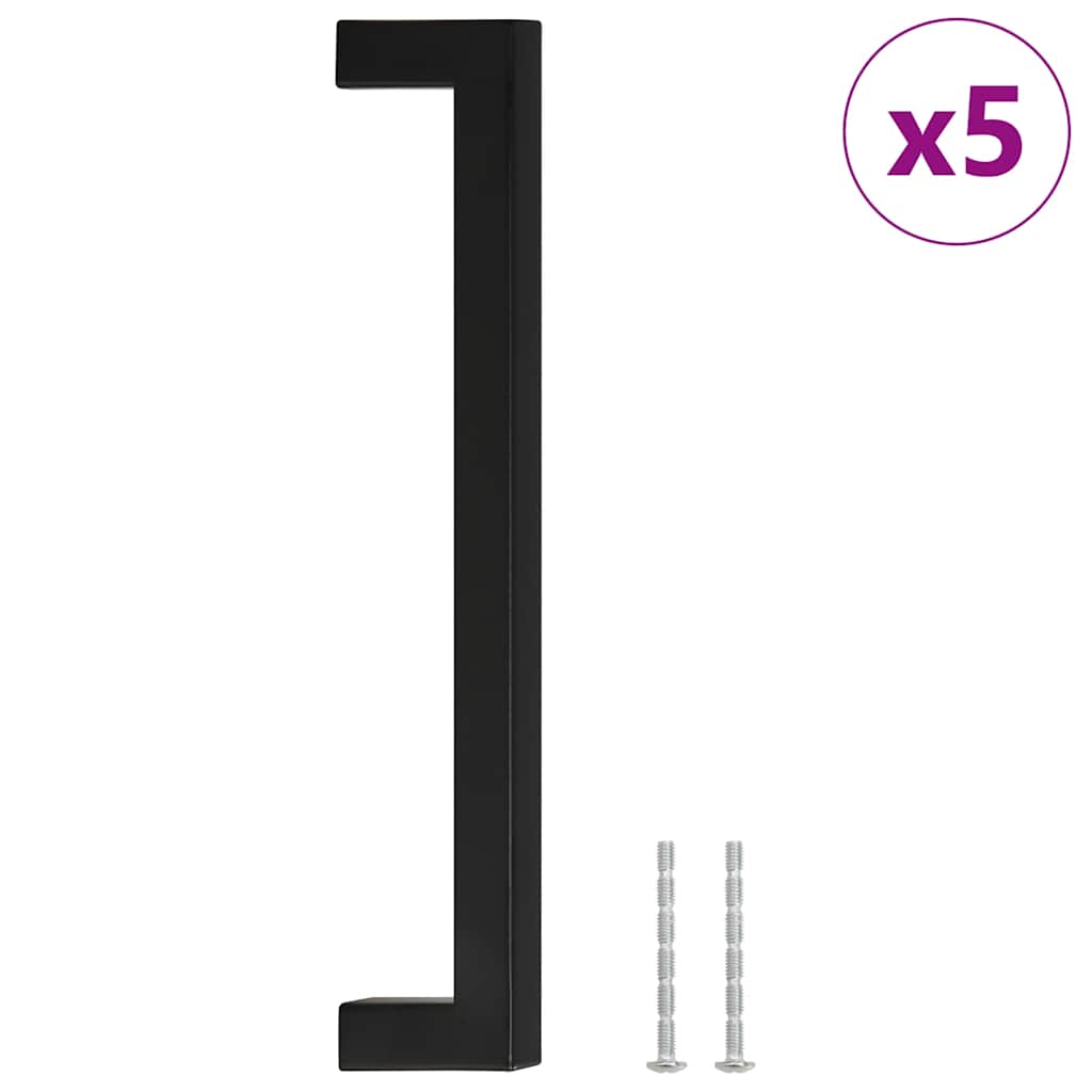 VidaXL Griffe, 5 Stück, 192 mm, Edelstahl, schwarz