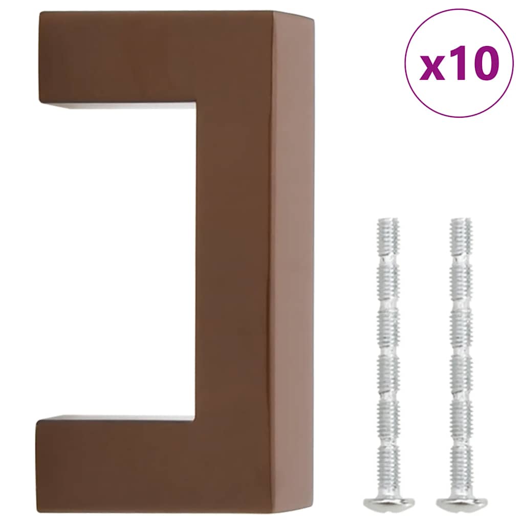 VidaXL Griffe, 10 Stück, 64 mm, Edelstahl, bronzefarben