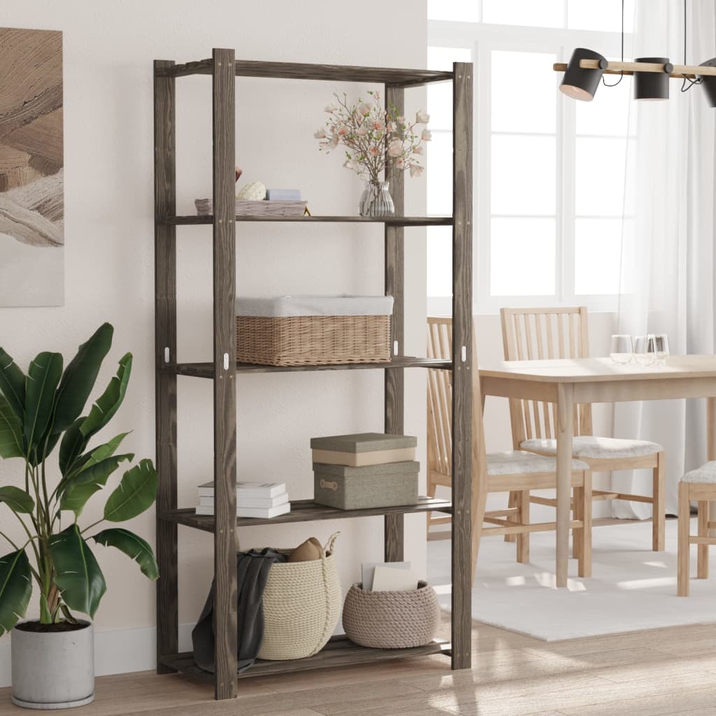 VIDAXL-LAGE-RABE 5-lagig 80x38x170 cm Festkiefergrau