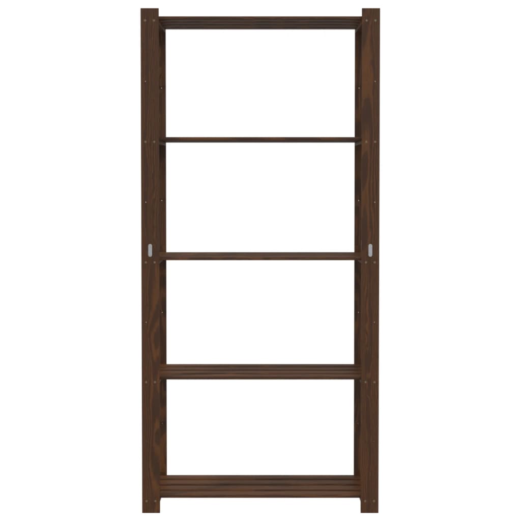 VIDAXL-LAGERRECHEN 5-lagig 80x38x170 cm Festkiefernbraun