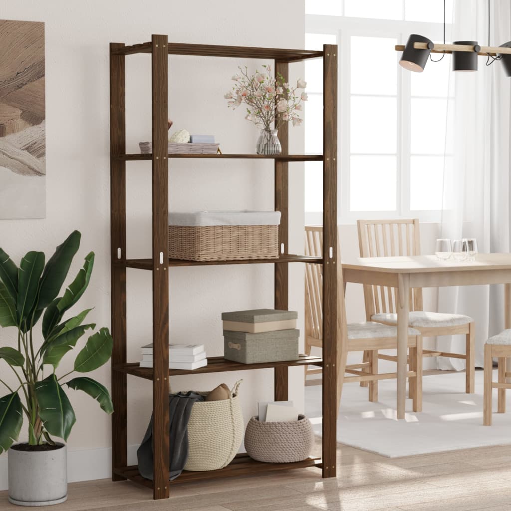 VIDAXL-LAGERRECHEN 5-lagig 80x38x170 cm Festkiefernbraun