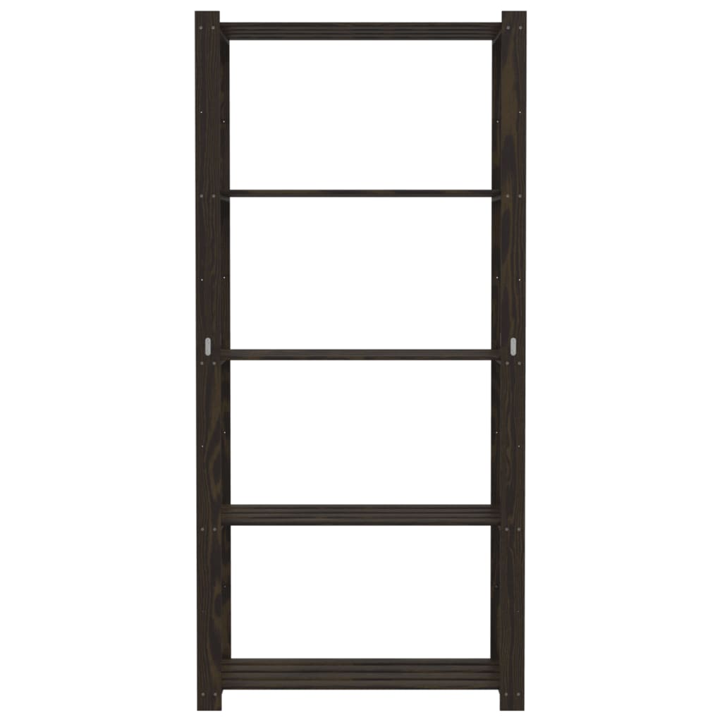 VIDAXL-LAGE-RABE 5-lagig 80x38x170 cm Festkiefer Holz schwarz