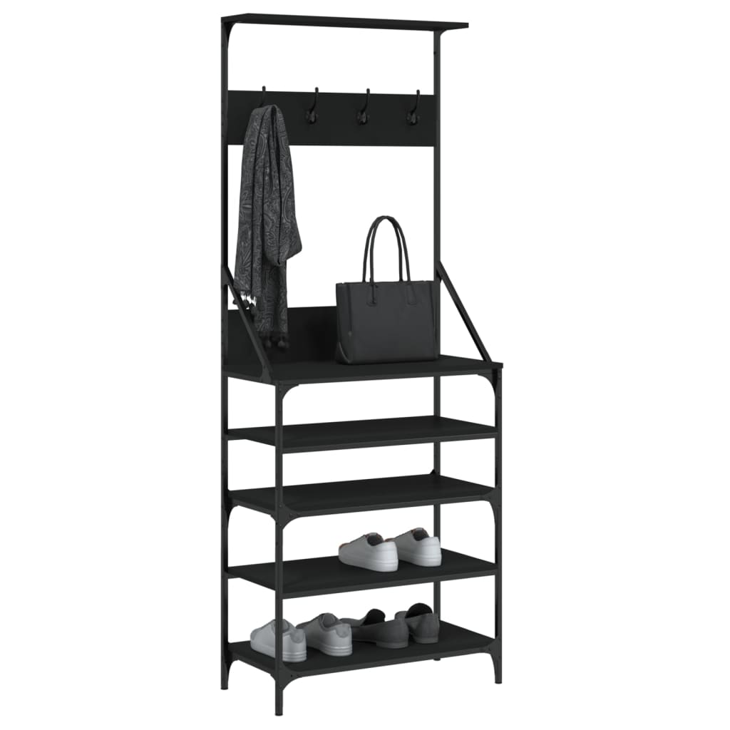 VidaXL -Kleidungsständer mit Schuhständer 70x34x184 cm schwarz