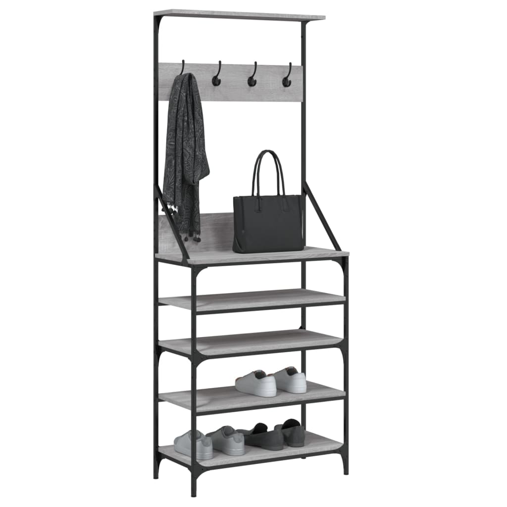 VIDAXL -Kleidungsständer mit Schuhregal 70x34x184 cm grau Sonoma Eiche Farbe
