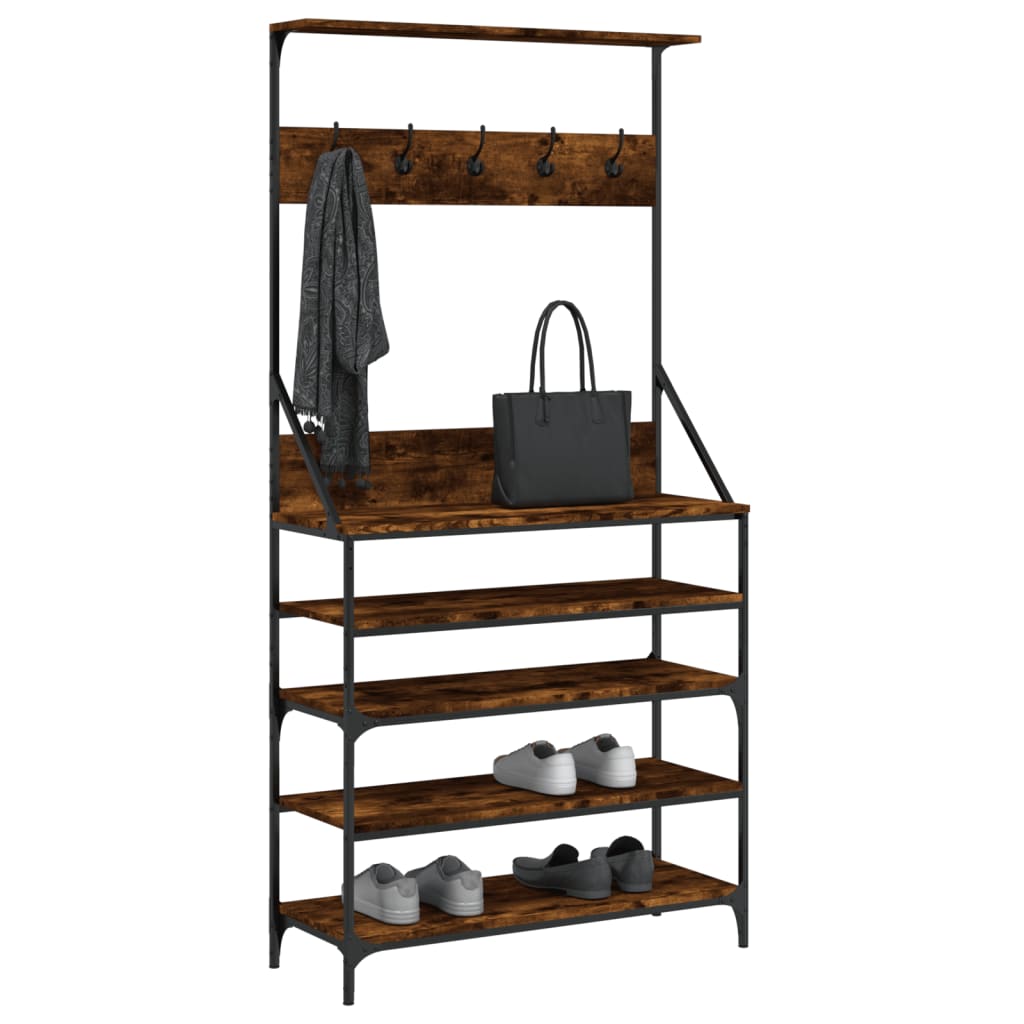 VIDAXL -Kleidungsständer mit Schuhregal 90x34x184 cm mit Naturlackierung