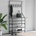 Vidaxl -Kleidungsständer mit Schuhregal 90x34x184 cm grau Sonoma Eiche Farbe