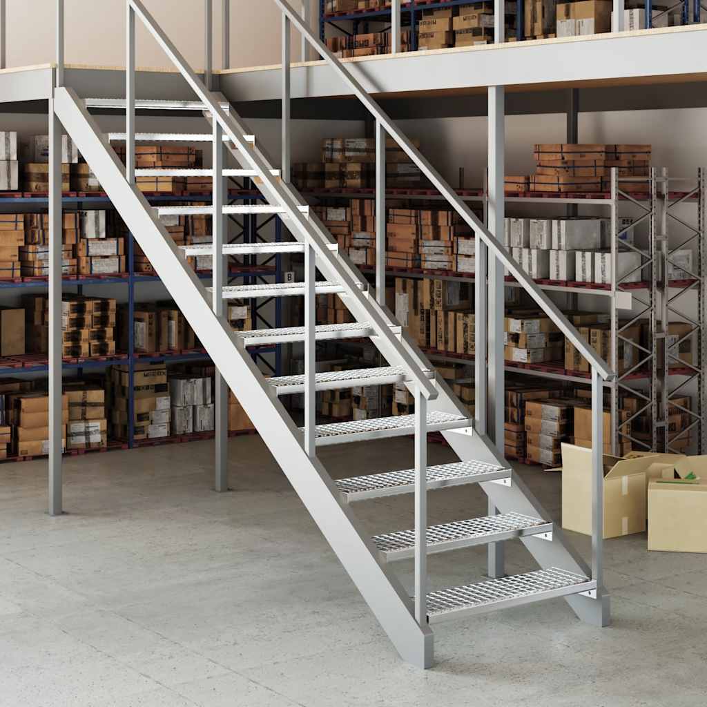 VidaXL Treppenstufenrost 80x24x7 cm, verzinkter Stahl