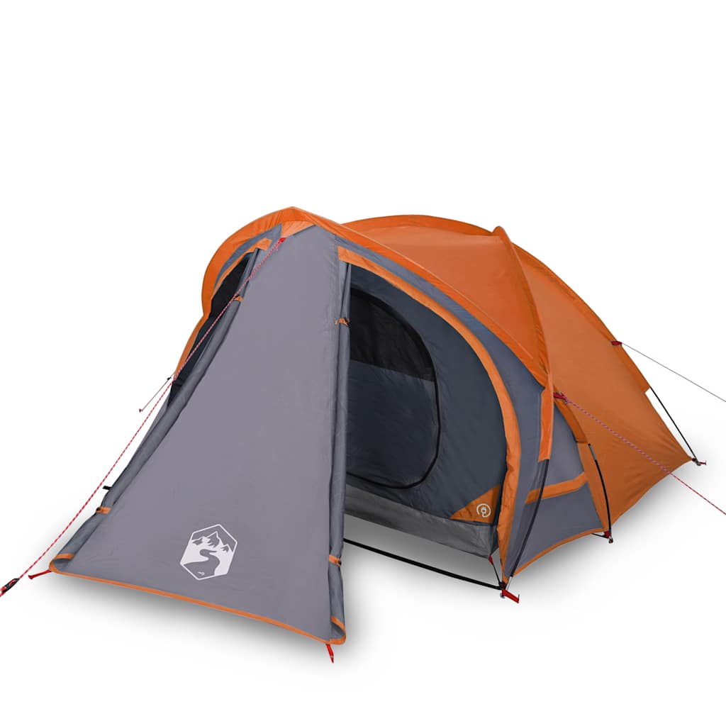 VidaXL Kuppelzelt für 2 Personen, wasserdicht, grau und orange