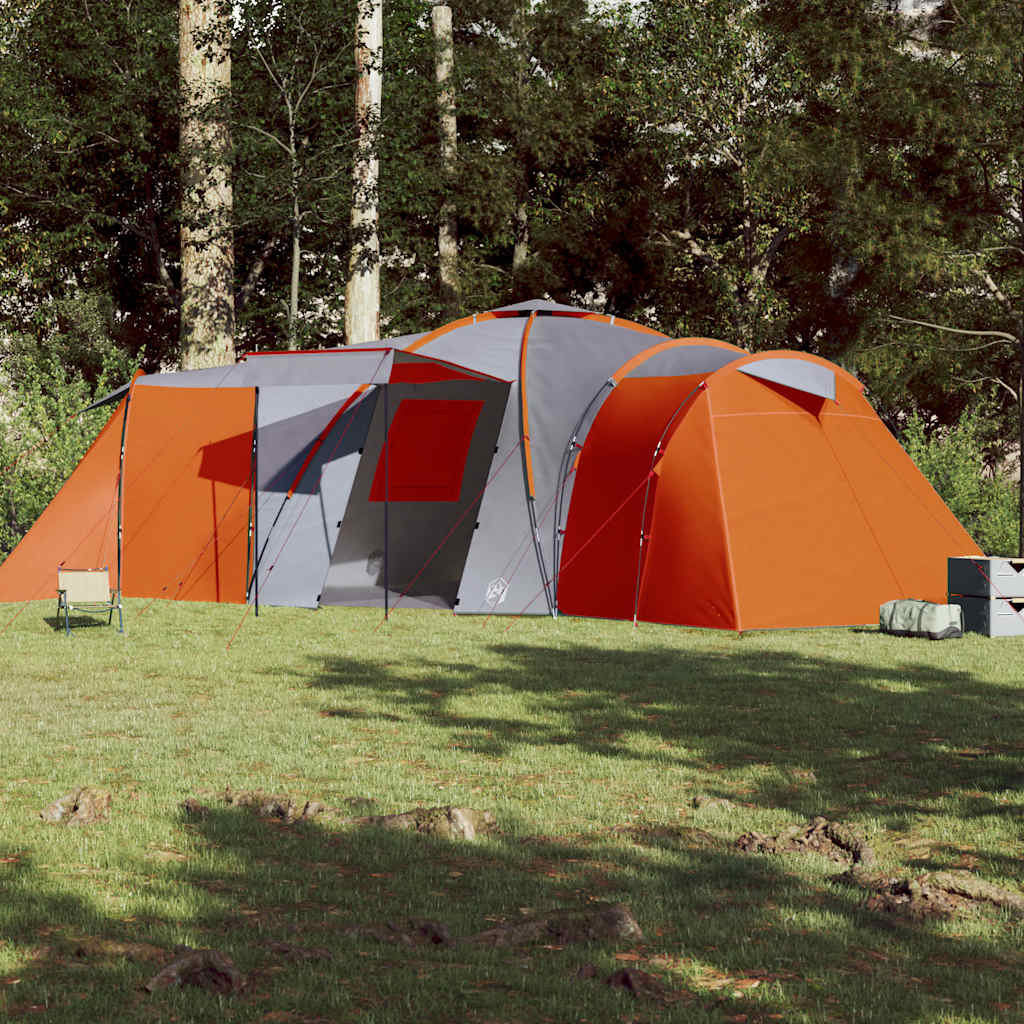 Vidaxl Dome Zelt 12-Personen-Waschmaschinen in Grau und Orange