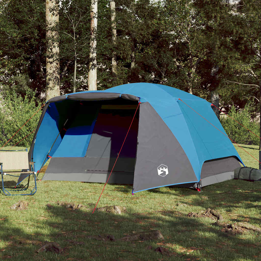 Vidaxl Familie mit Markise, 6 Personen, wasserdicht, blau