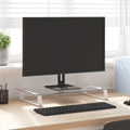 VidaXL Monitorständer 60x35x8 cm, gehärtetes Glas und Metall, Weiß