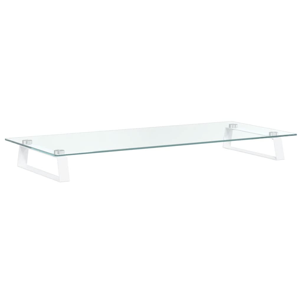 VidaXL Monitor Standard 80x35x8 cm, gehärtetes Glas und Metall, weiß
