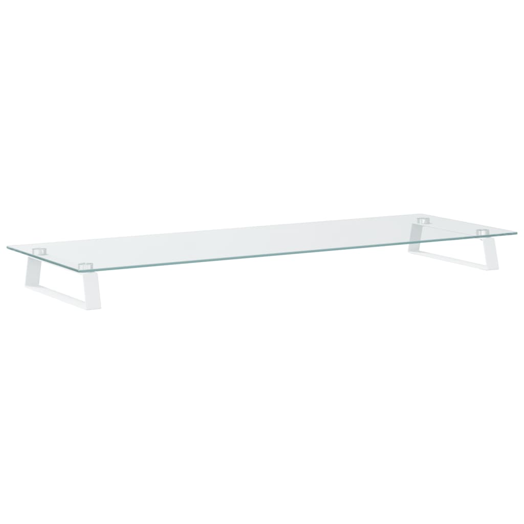 VidaXL Monitor Standard 100x35x8 cm, Gehäuse aus Glas und Metall, weiß